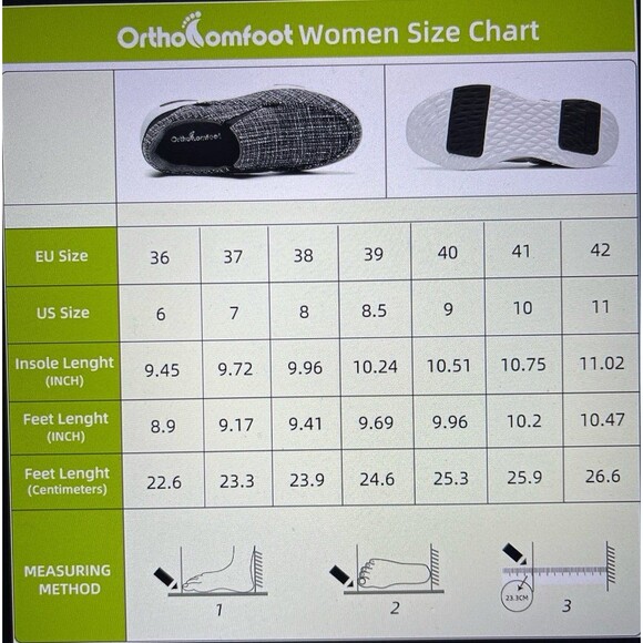 OrthoComfoot Orthopedic Women's Slip On Shoes with Arch Support Size 42 (11) New - Picture 11 of 11